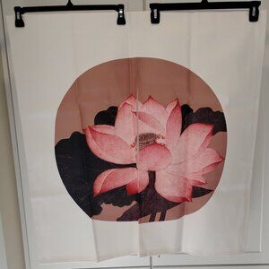 Pink Lotus Japanese Style Noren Doorway Curtain For Home Decor